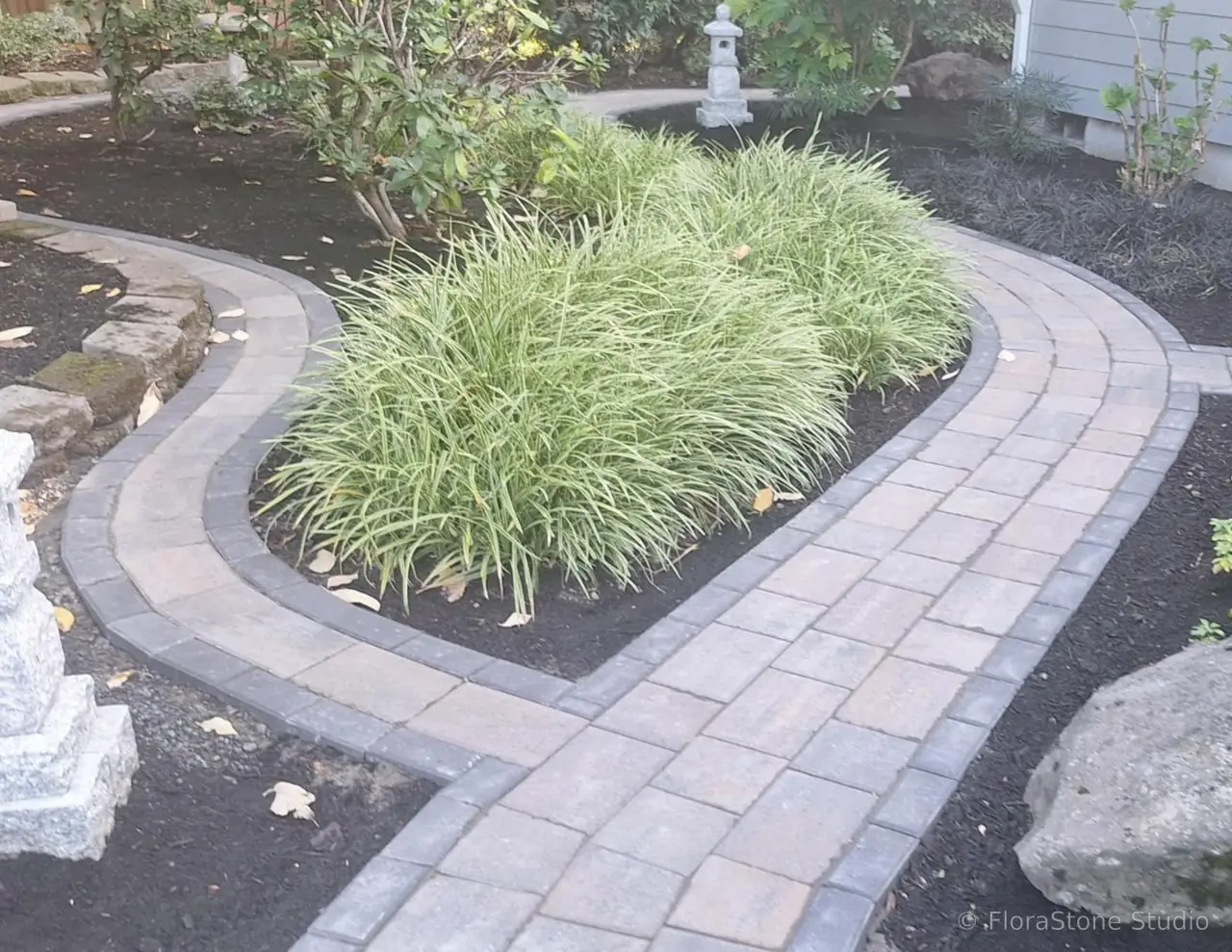 Pavers wind around the landscape
