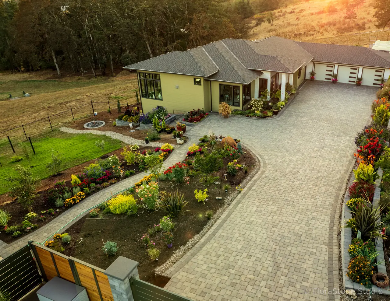 Paving Stone Driveway and Plantings