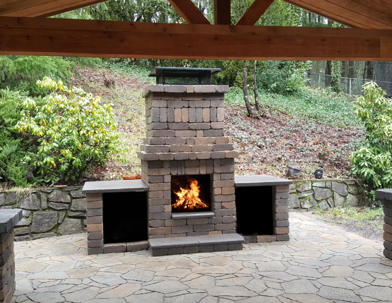 Backyard Fireplace in Portland