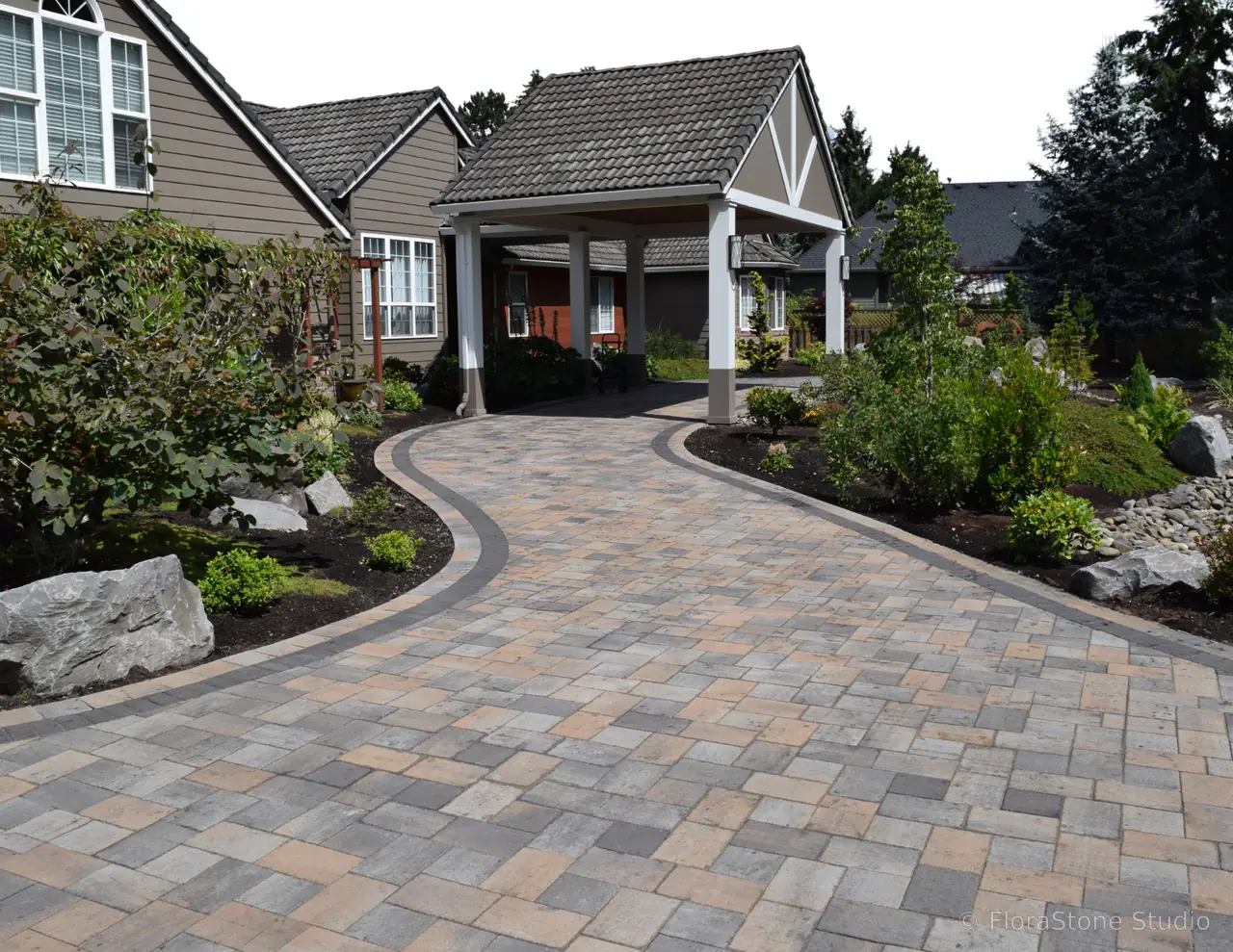 Winding Paver Driveway